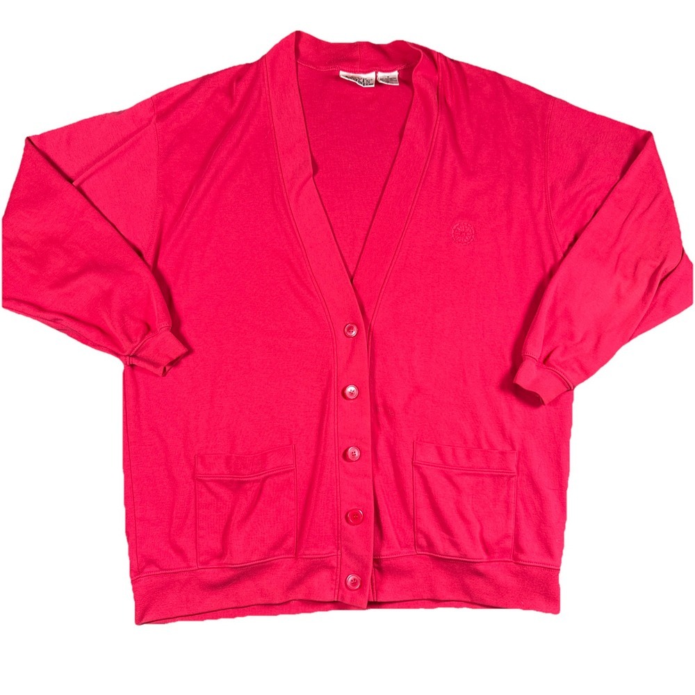 Vintage Levis‎ Travelers Cardigan Sweater Coral Size Medium Women's